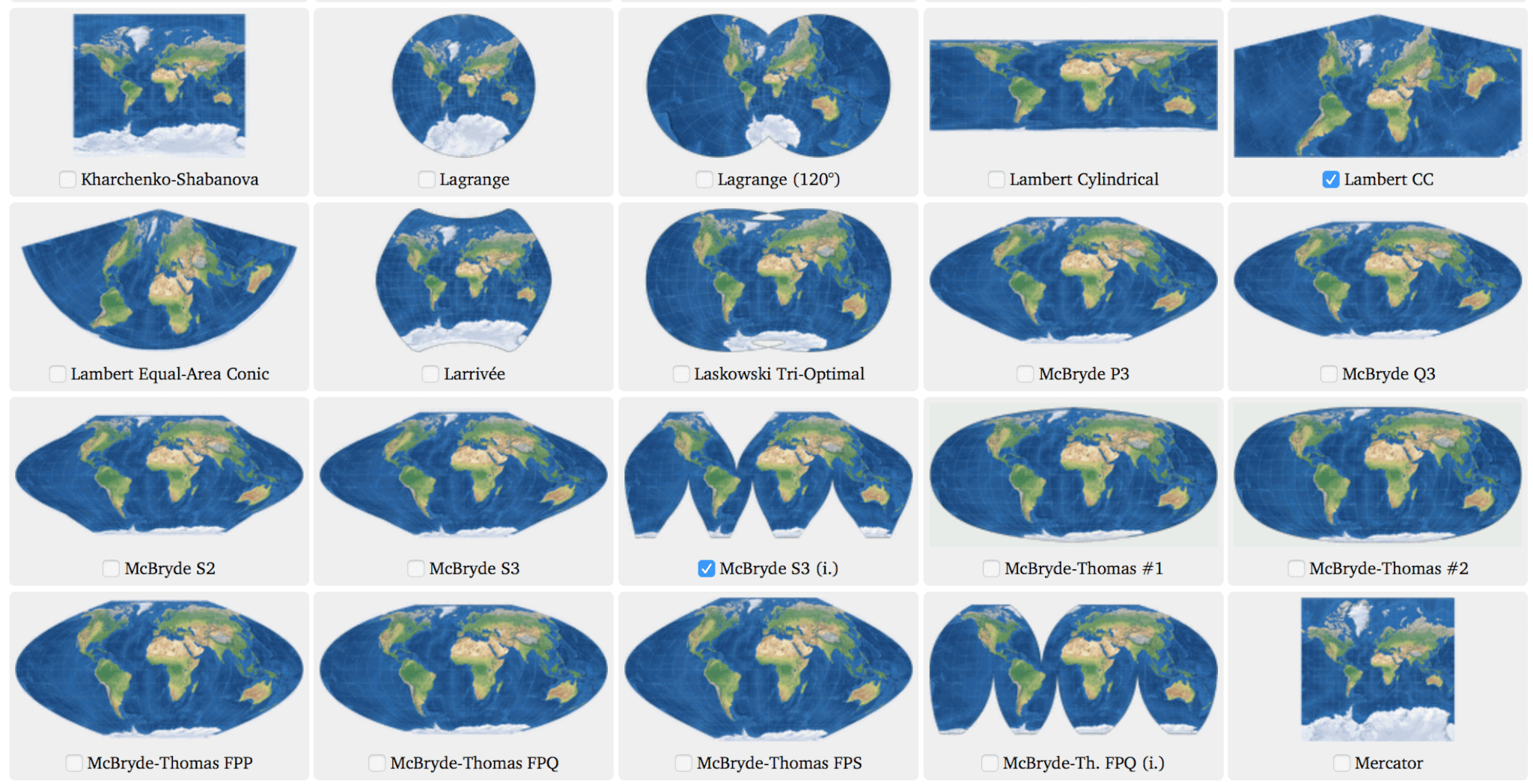 what are the 5 map projections        <h3 class=
